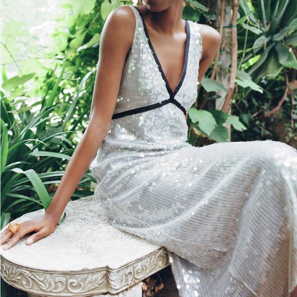 Zara Sequin Mesh Dress XS